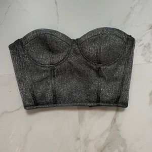 Forever 21 Sparkly Corset Tube Top Size S